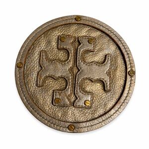 Tory Burch Metallic Leather Logo Medallion Bag Patch
